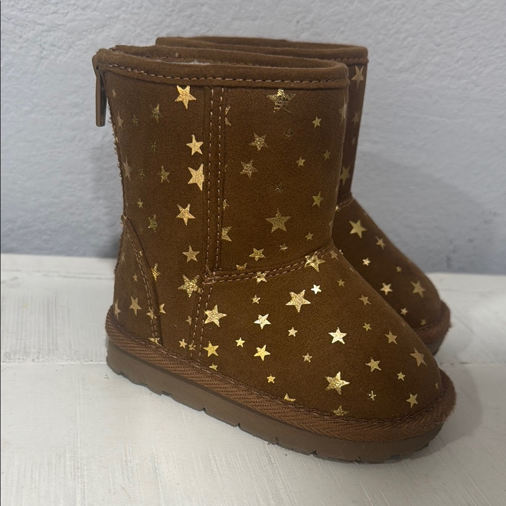 Starry Brown Kids Boots